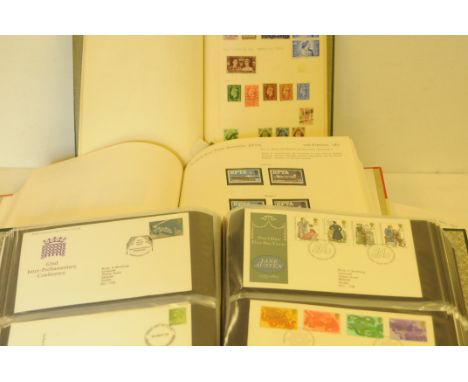 A collection of stamps and First Day Covers, mostly post war UK, two albums, a stockbook, folder and loose, one box (parcel) 