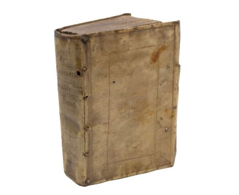 Latin Bible.&nbsp;Iesu Christi D. N. Novum Testamentum, Theodoro Beza interprete, Londini: Thomas Vautrollerius, 1579. Octavo