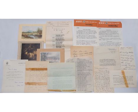 A collection of four Buckingham Palace Household Christmas cards, each bearing a pasted colour print, 1956, 1957 (x2), 1959, 