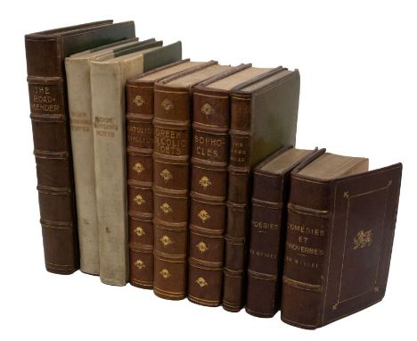Bindings. A small collection of decorative leather-bound books, to include two volumes of Bookbinding and the Care of Books, 