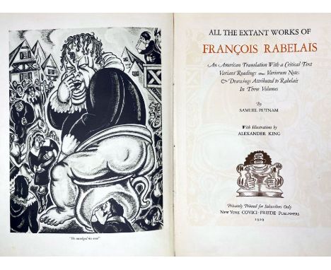 Putnam. Samuel. The Extant Works of Francois Rabelais, volume 1 of 3 only Collotype plates by Alexander King, Limited Edition