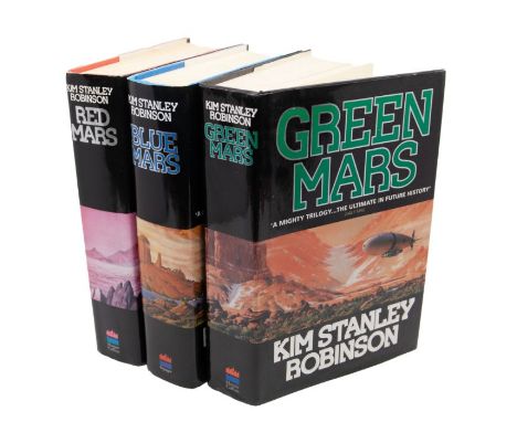 Robinson, Kim Stanley. Three first editions: Red Mars, 1992; Green Mars, 1993; Blue Mars, 1996. First edition hardbacks with 