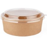 1000 16OZ BROWN KRAFT DISPOSABLE SOUP CONTAINERS WITH LIDS FOR ICE CREAM AND SOUP BOWLS TAKEAWAY