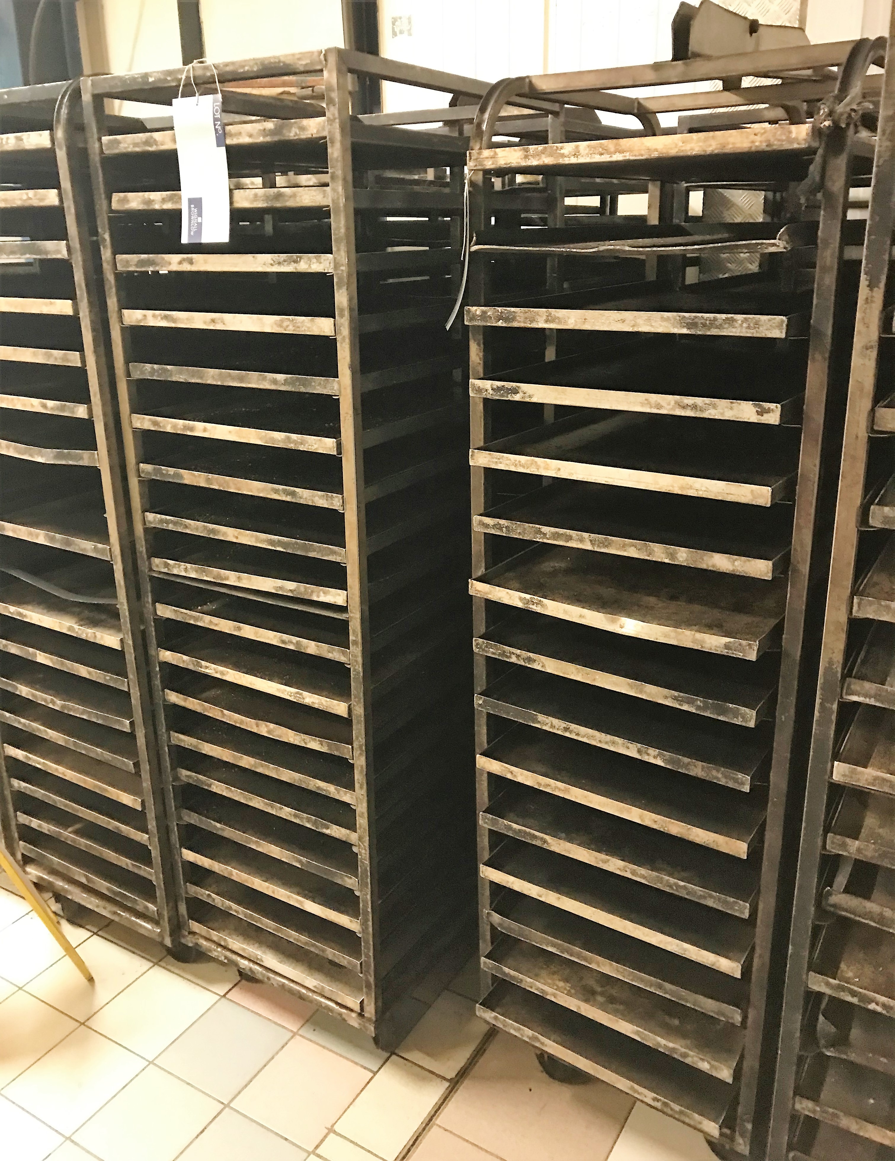 6 Multi Tier Mobile Bread Racks with Trays, 1518 tier.