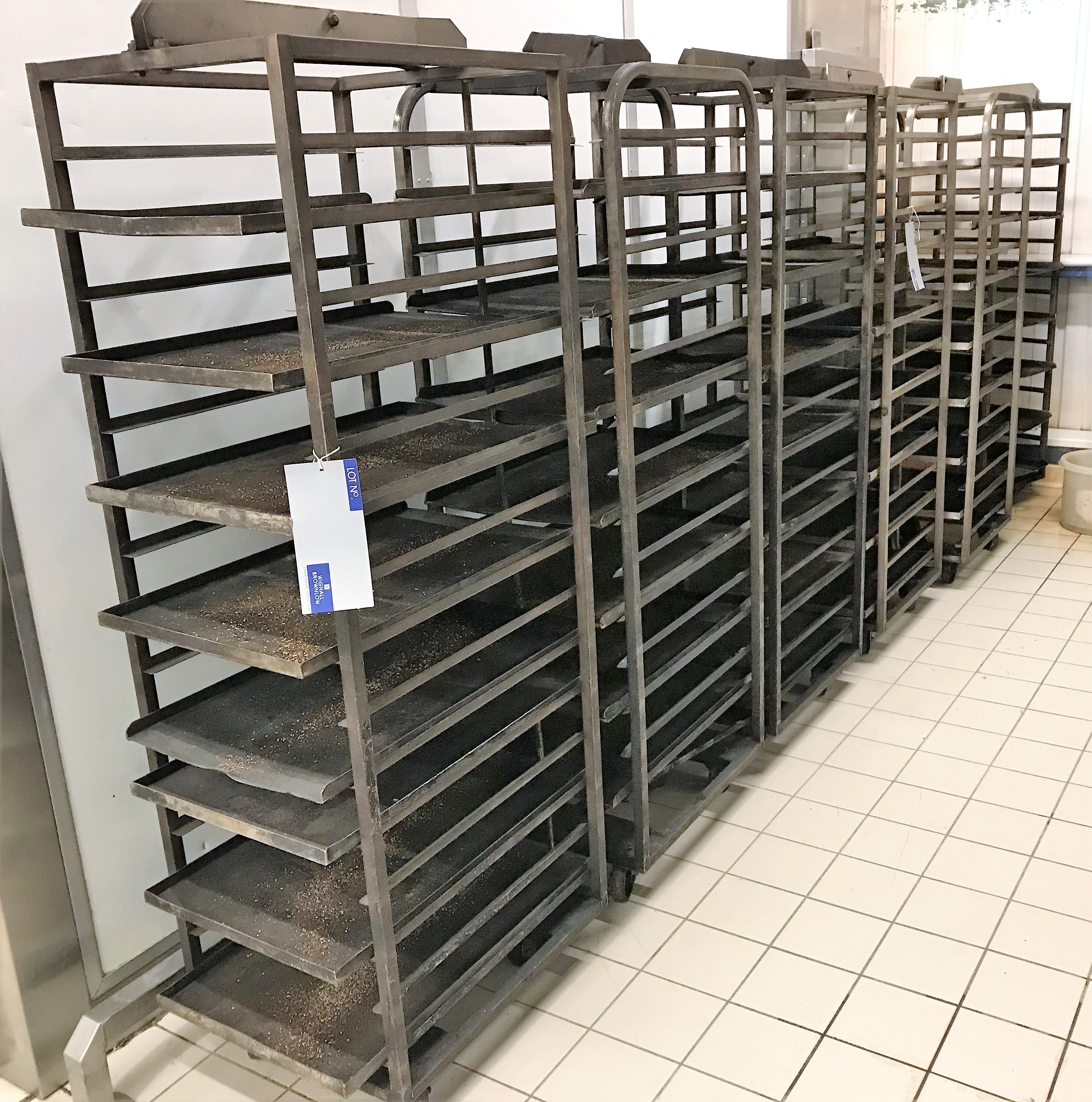 6 Multi Tier Mobile Bread Racks with Trays, 1518 tier.