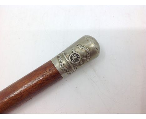 WW2 British Royal Artillery Swagger Stick. White metal top with RA insignia impressed. Cap to end. 63cm in length.