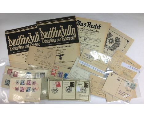 WW2 Third Reich magazines, Feldpost, Postcards, plus one British magazine and one WW1 US Army postcard etc. (Q)
