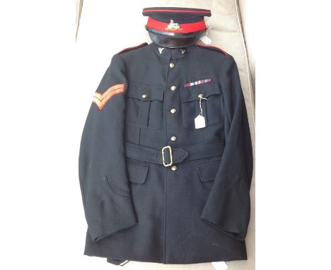 British Army Lincolnshire Regiment Corporals No1 Dress Uniform jacket, trousers and dress uniform cap. Complete with all insi