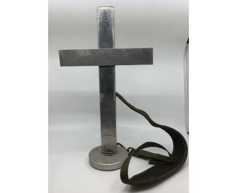 British Royal Army Chaplains Dept Field Made Cruifix dating from the Cold War /Gulf War era. Made from alluminium and designe