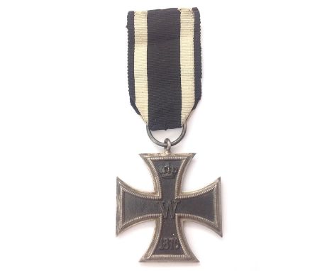 Imperial German&nbsp;Eisernes Kreuz 2. Klasse&nbsp;Iron Cross 2nd class 1870. Original ribbon. No makers mark to ring.