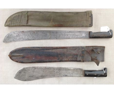 WW2 US Machette with 375mm long blade, maker marked Collins and dated 1943. Overall length 495mm. Complete with Canadian made