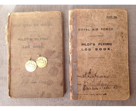 WW1 British Royal Naval Air Service Pilots Flying Log books to Sub Lt, later Wing Commander Harry Laurence Nunn, DFC, DSC. Th
