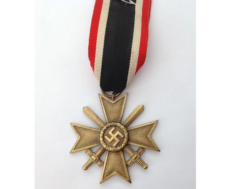 WW2 Third Reich Kriegsverdienstkreuz 2. Klasse mit Schwertern - War Merit Cross 2nd Class with Swords. Complete with full len