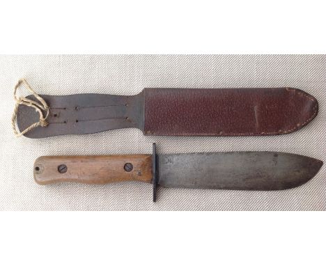 WW2 RAF Survival Knife with heavy 182mm long blade marked Wilkinson Sword, Reg Design App For and 1B/4594 with WD Broad Arrow