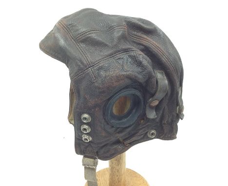 WW2 British RAF C Type Leather Flying Helmet. Size 7 1/2.&nbsp; No wiring. Rubber headphone ear cups have been cut down. All 
