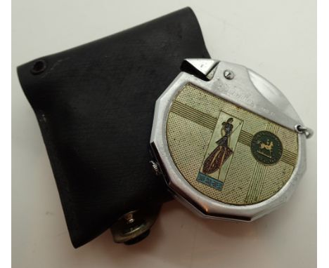 Antique circular Penguin lighter with enamel design 