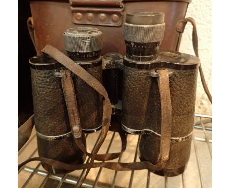 Pair of vintage leather cased Carl Zeiss Jena binoculars 10 x 50 