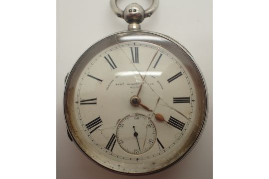 Hallmarked silver kewind open face pocket watch ( crystal Hallmarked silver kewind open face pocket watch ( crystal