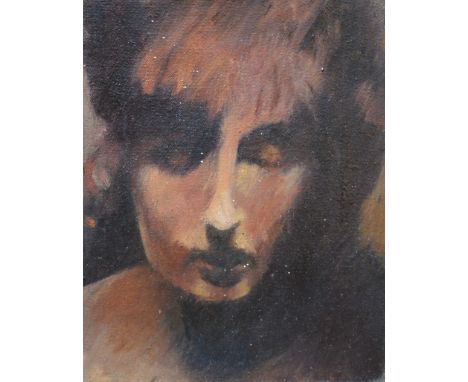 Luke Morgan (British, Contemporary) Head studies, together with, Suzanne Oburne, Self-portrait, and, Janet Owen, figure scene