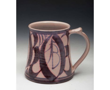 Alan Caiger Smith (British, b.1930) Mug, with painted abstract motifs, 1989, painted potter's monogram, 11cm high  