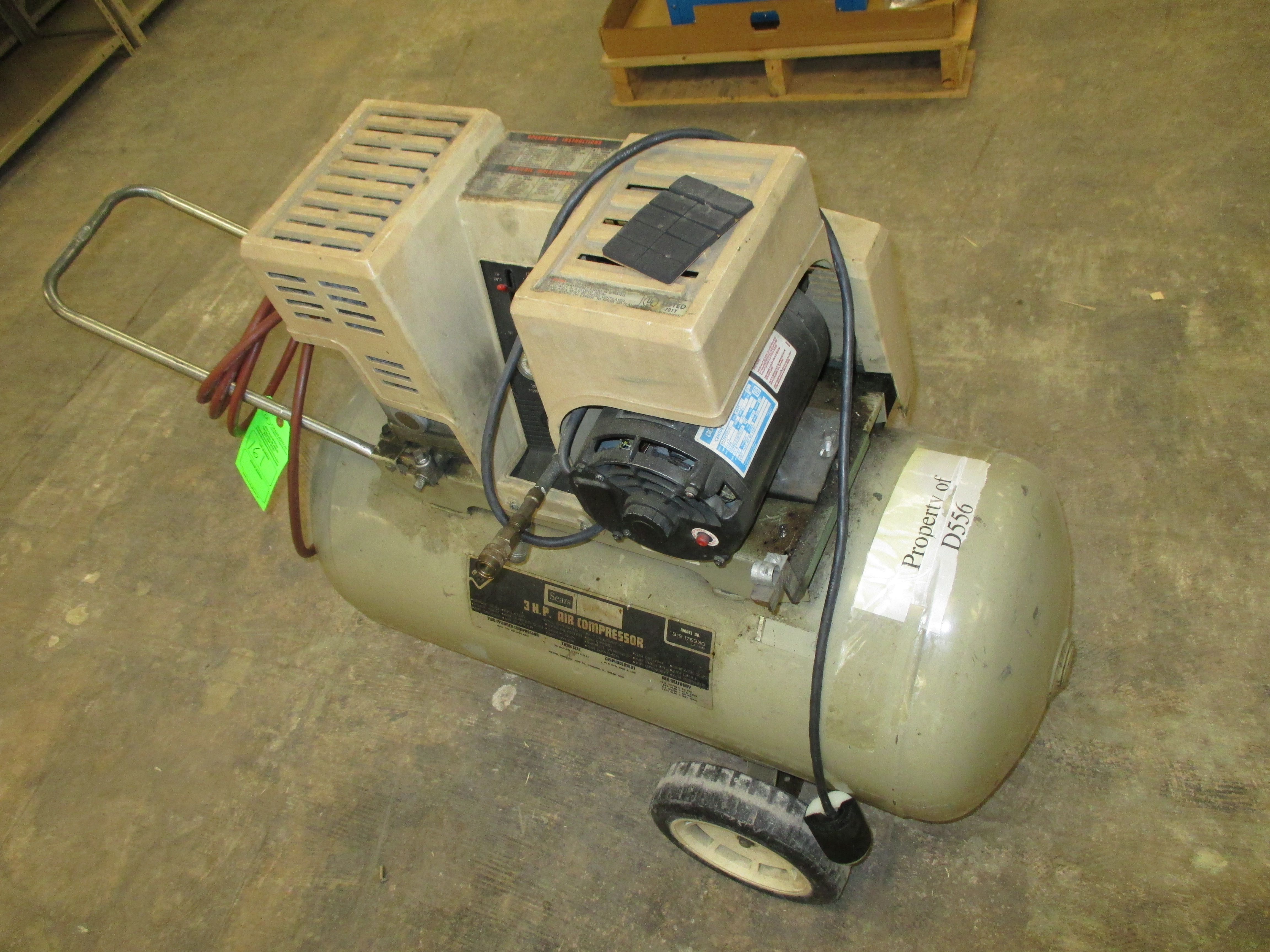 SEAR AIR COMPRESSOR; 3 H.P.; M 919.176330(ASSETS LOCATED AT 1320