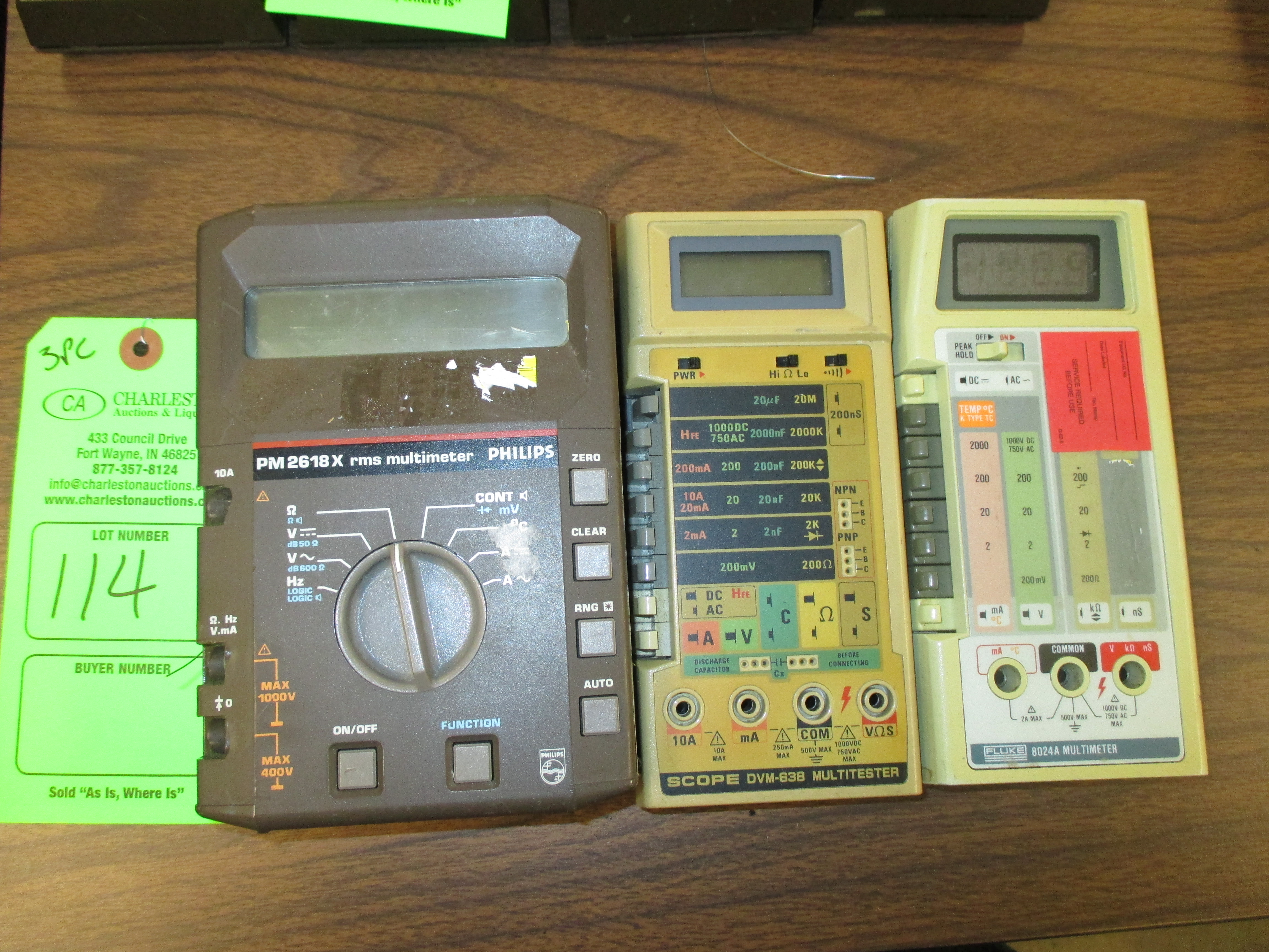 (1) PHILLIPS PM 2618X RM MULTIMETER;(1) SCOPE DVM 638 MULTITESTER; (1