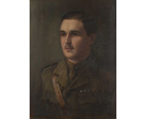Early/mid-20th Century School Portrait of a Soldier, oil on canvas, indistinctly signed to the lower left, 61.5cm x 46cm  The