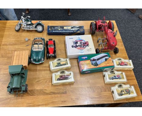 Selection of assorted models cars etc includes Corgi, motorbikes etc
