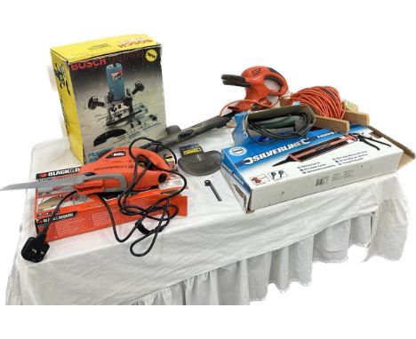 Selection of assorted tools includes bosch plunting router set etc