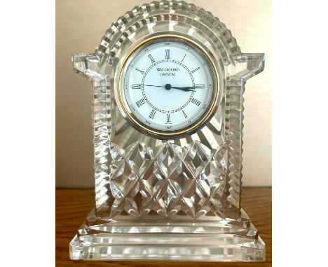 Waterford crystal mantel clock, overall height 7.5 inches, width 5 .5 inches