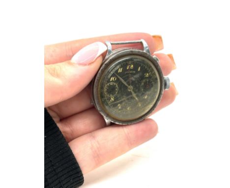 Vintage gentleman's single button chronograph wristwatch. Dial marked Nice watch. diameter of case excluding winder 3.8cm for