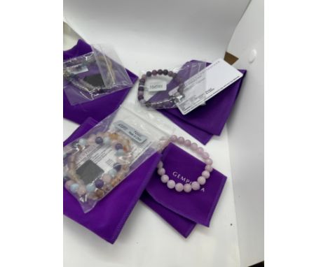 Selection of 5 Silver Gemporia bracelets with COAs and dustbags