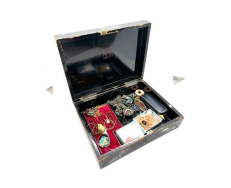 Box of vintage costume jewellery