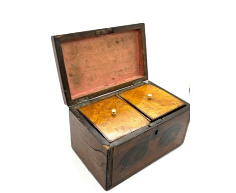Antique Georgian inlaid tea caddy