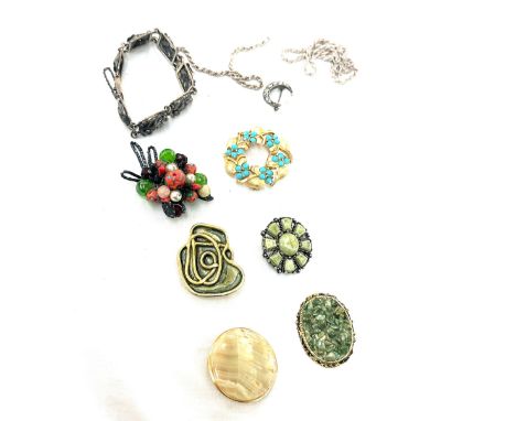Selection of vintage costume jewellery and some silver pieces
