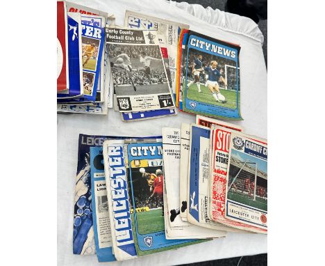 Selection of vintage domestic football leaflets to include Leicester City football, Stoke city etc