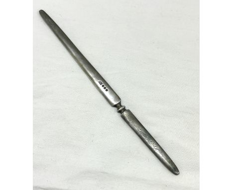 Vintage silver letter opener, makers marks H&amp;I total weight 54 grams