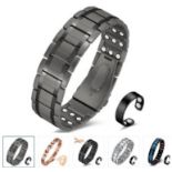 11 x Men's & Womens Magnetic Bracelets Titanium Steel Magnet RRP £250.00