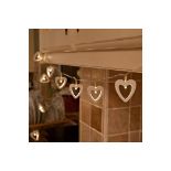 12 x Battery Wooden Heart Fairy Lights, 10 Warm White LEDs RRP £7.99 ea L5a