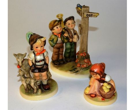 Three Hummel figure groups, marked Goebel, West Germany to base, tallest 17cm high (3)