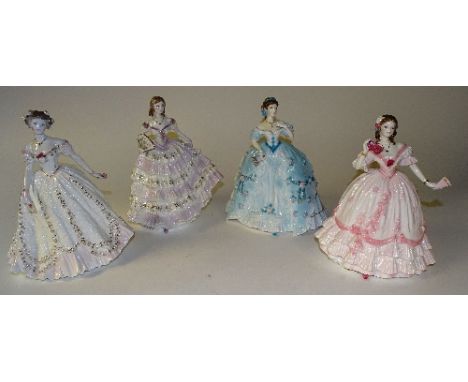 Four limited edition Royal Worcester figurines, including 'Sweetest Valentine' 1206/12,500, 'Belle of the Ball' 450/12,500, '