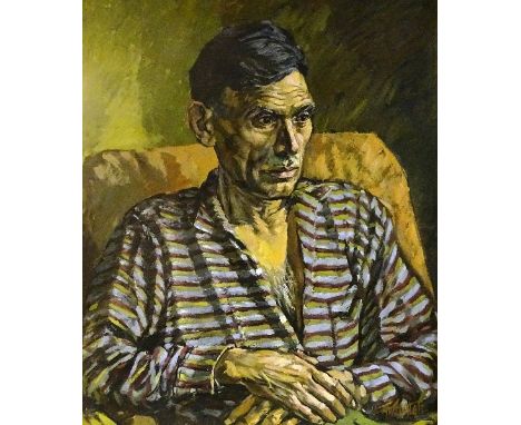 Alfred W Hallet ARCA (1914-1986)'Portrait of a Seated Man'Oil on board, signed lower right, 60 x 50cm