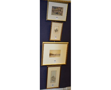 J Douglas Trial (19th Century)'Tolbooth Canongate, Edinburgh'Pen & ink sketch, signed  & dated 1895 lower left, 18 x 7cm, tog