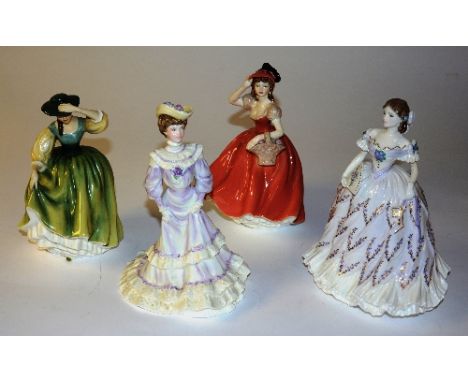 Four porcelain statuette's, to include Royal Doulton 'Buttercup' I & N 2309, Coalport 'Louisa at Ascot' 4978/12500, Royal Wor