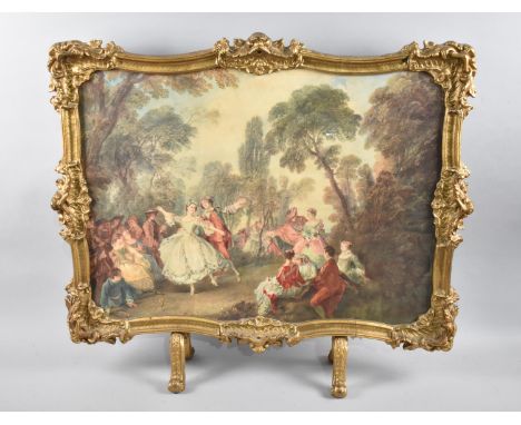 A Mid 20th Century Gilt Framed Firescreen, 70x61cm Overall 