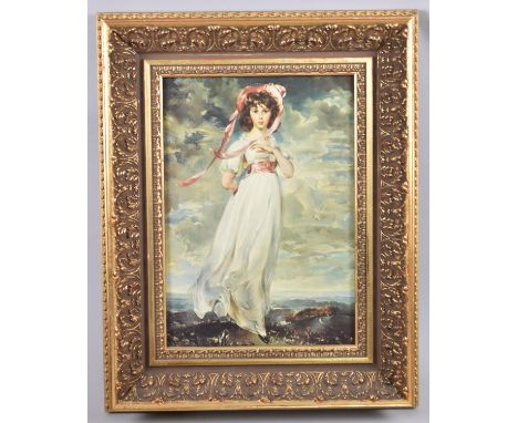 A Rectangular Gilt Framed Print of a Maiden, 24x34cm 