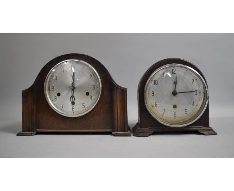 A Smiths Oak Cased Westminster Chime Mantle Clock and an Enfield Bakelite Mantel Clock 