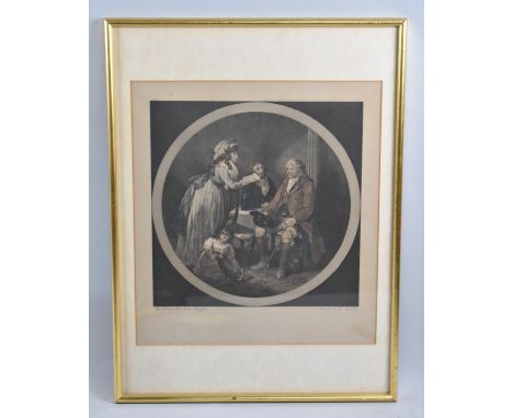 A Framed Grafton Proof Print, The Farmer's Visit to His Daughter by George Morland, 28cm Square 