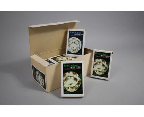 A Collection of Boxed Royal Albert Advertising Playing Card Sets Featuring Various Patterns 