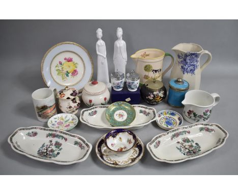 A Collection of Various Ceramics to Comprise Pair of White Glazed Spode Ladies by Pauline Shone, Bisto Cabinet Cup and Saucer